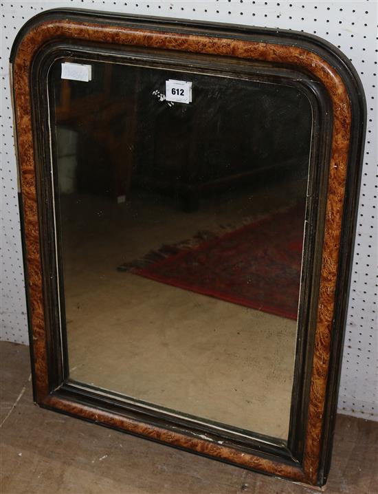 Walnut framed mirror(-)
